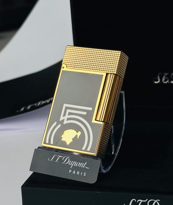 St Dupont Lighter COHIBA Black and Gold Plated Ligne 2 1:1 High