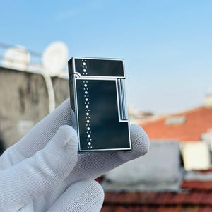 St Dupont Lighter Black And Silver Man Gift High Quality 1:1 Limited