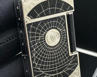 Encendedor St. Dupont de último estilo, plateado, francés, Dupont, lacado chino, paladio, estrella, brújula, edición limitada 1:1, colección de alta calidad.