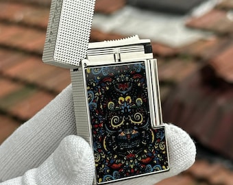 Nuevo encendedor St Dupont Skull Ligne II Paris de alta calidad 1:1 Edición limitada Kutulu Ve Certifikalı Luxury