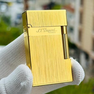 St Dupont Lighter Gold Plated Ligne 2  1:1 high quality Replica Birthday gift for men Collection Box and Documents