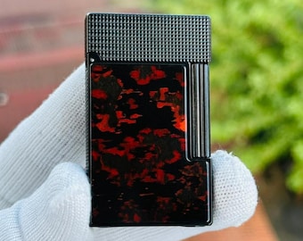 Encendedor St Dupont Negro Rojo Ligne II París Alta calidad 1:1 Edición Limitada Kutulu Ve Sertifikalı Lujo