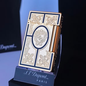 St Dupont Lighter 1872 Black and Gold Plated Ligne 2  1:1 high quality Replica Birthday gift for men Collection Box and Documents