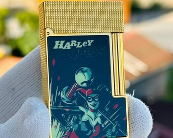 Encendedor St Dupont Harley Quinn, una idea de regalo de alta gama, con aros laterales de cobre puro Colección limitada Hombre Regalo Cigarrillo