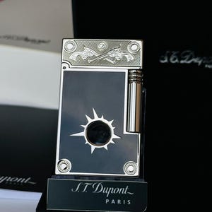 Black and Silver Ligne II St Dupont Lighter Limited Edition Gift Collection