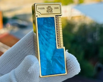 Dunhill Lighter Blue and Gold Rollagas Limited Collection Man Gift 1:1 High quality