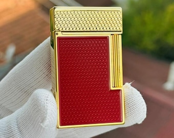 Encendedor St. Dupont chapado en oro 11863 Línea 2, réplica de alta calidad 1:1, regalo de cumpleaños para hombre, caja de colección y documentos.