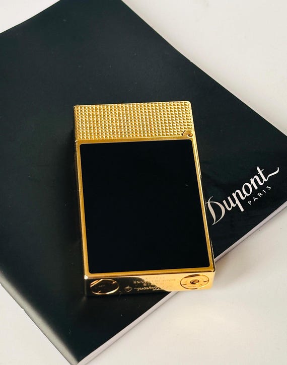 St Dupont Lighter COHIBA Black and Gold Plated Ligne 2 1:1 High