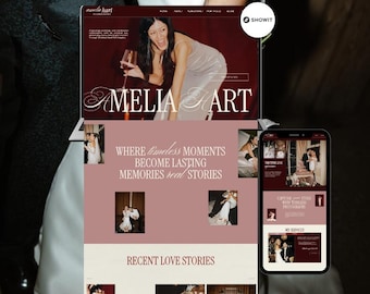 Romantic Website Photography Template, Showit Wedding Photographer website template, Vintage Photography Website, Photography Template