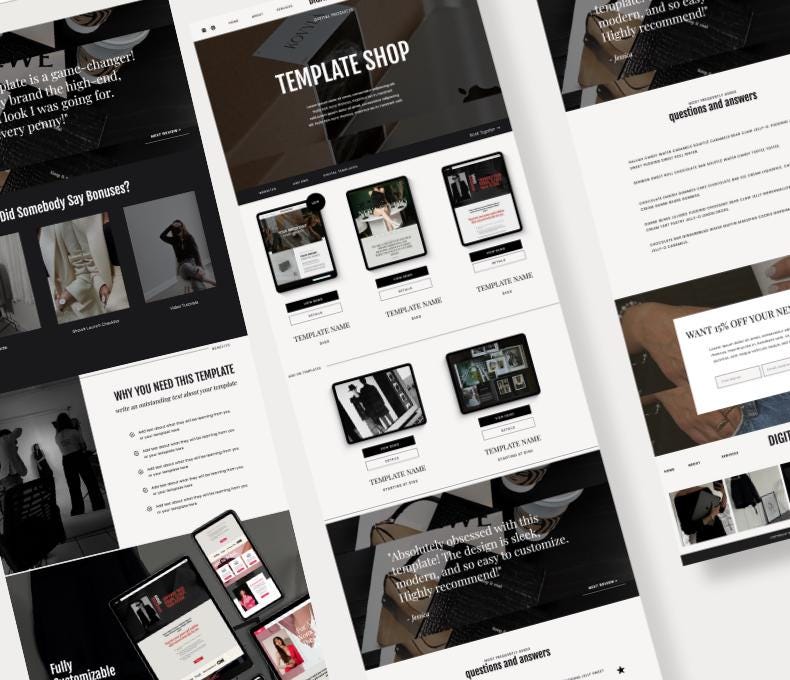 Showit Shop Add on Template, Showit Digital Products, Showit Shop Page ...