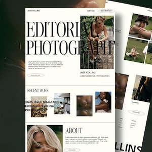 Websitesjabloon fotograaf, Showit-websitesjabloon, portfoliowebsitesjabloon, fotografiewebsite, sjabloon redactionele fotografie