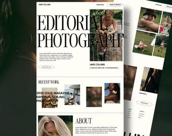 Photographer website template, Showit Website Template, Portfolio Website Template, Photography Website, Editorial Photography Template