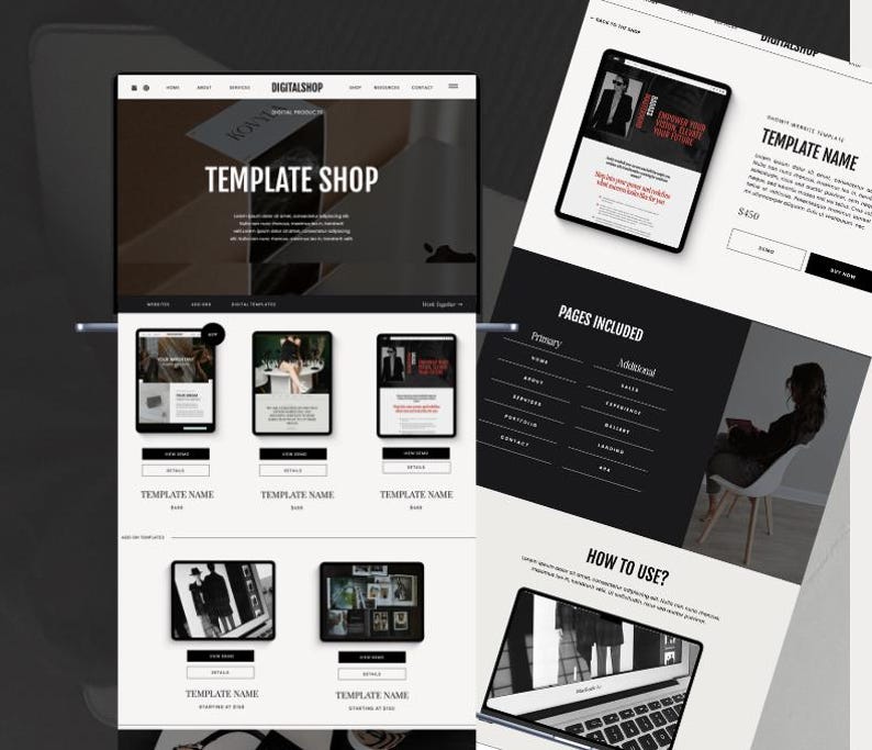 Showit Shop Add on Template, Showit Digital Products, Showit Shop Page ...