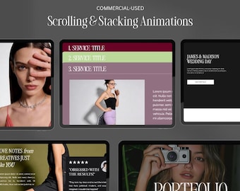 Showit Stacking Canvases, Scrolling Canvases, Showit Animation Add Ons, Showit Canvas Vault, Add On Bundle, Showit Effects