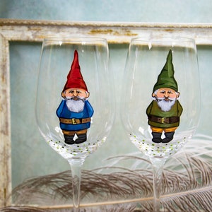 Gnome Drinking Wine Glass , Valentine&#39;s gnome wine glass , Christmas Gnome Glasses , Christmas Drinking Wine Glasses , Birthday wine glass