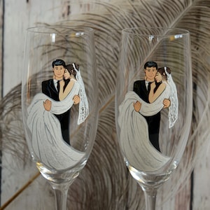 Custom Wedding Champagne Flutes, Mr. and Mrs. Personalized Champagne, Bride Groom Wedding Toasting Flutes, Wedding Glasses, Gift for Couples
