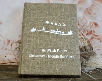 Cherished Memories: A Custom Christmas Linen Photo Album, Capturing Joy and Warmth. The Perfect Holiday Gift for Your Special Moments.