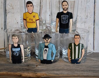 Custom Photo Whiskey Glass, Painted Whiskey Glasses from Photo, Personalized Unique Barware Gifts for Him, Fathers Day Gifts Valentines Gift