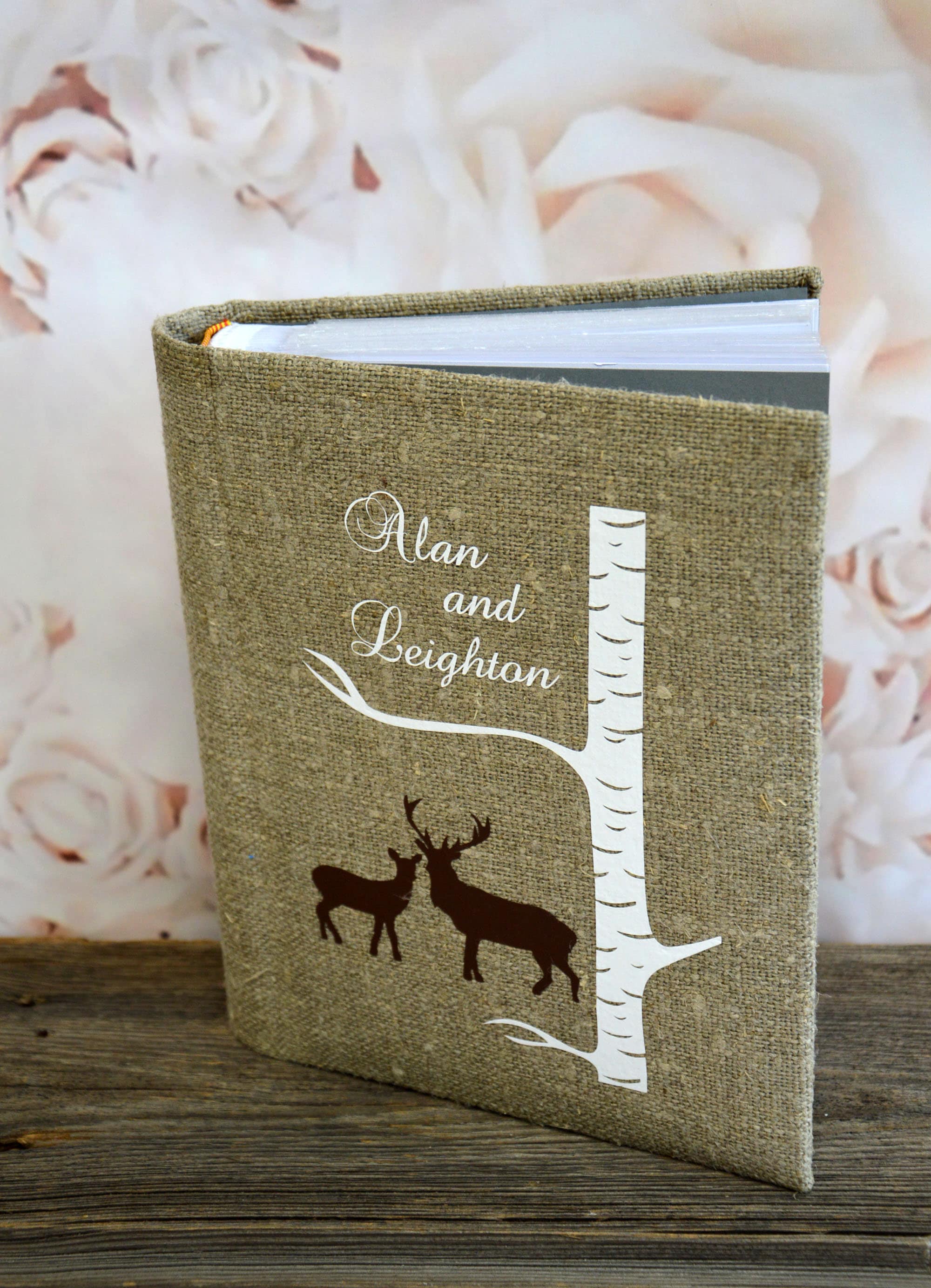 Birch Tree Personalized Wedding Photo Album- Small - Whitetail