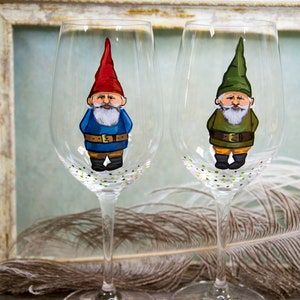 Gnome Drinking Wine Glass , Valentine's gnome wine glass , Christmas Gnome Glasses , Christmas Drinking Wine Glasses , Birthday wine glass image 7