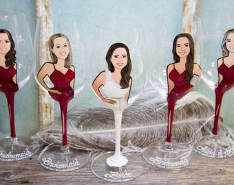 Cheers to Friendship: Personalized Bridesmaid Wine Glasses, Unique Bridal Party Gifts. Custom gift for Your Unforgettable Wedding