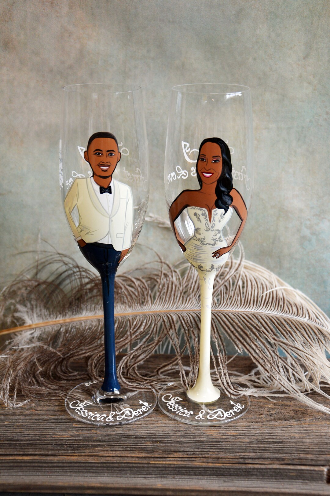 Anniversary Gift, Gift for Wife, Wedding Flutes, Wedding Gift