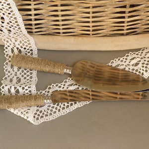 Cake Serving Set Cake Servers and Knives Cake Server Set Wedding Cake Server Set Cutting Set Rustic Knife Set Rustic Wedding