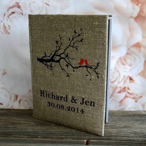 Wedding Photo Album with Sleeves for 4x6 Photos, Photo Album for 50-200 Photos, Unique Photo Album Personalized Wedding Keepsake and Gift Red Birds