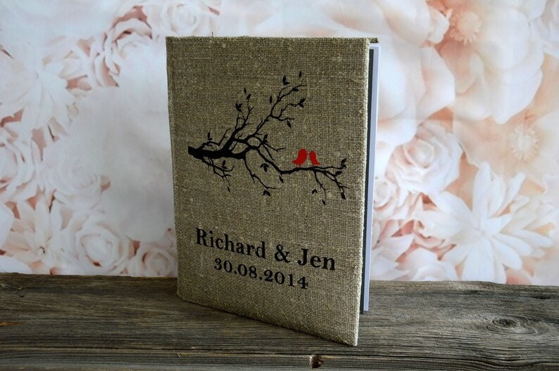 Wedding Photo Album with Sleeves for 4x6 Photos, Photo Album for 50-200 Photos, Unique Photo Album Personalized Wedding Keepsake and Gift Red Birds