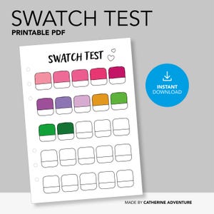 Prueba de Swatch Bullet Journal Descarga instantánea Seguimiento del estado de ánimo imprimible Bujo Motivación Salud PDF Nuevo diario de hábitos A4 A5 Carta de EE. UU.