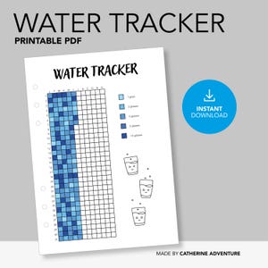 Bullet Journal de seguimiento de agua Descarga instantánea Imprimible Seguimiento del estado de ánimo Bujo Motivación Salud PDF Nuevo diario de hábitos A4 A5 Carta de EE. UU.