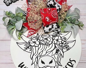 Welcome Heifers Door Hanger/Welcome Sign/Front Door