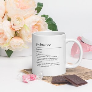 Jouissance Definition Mug: Literary Philosophy Coffee Mug