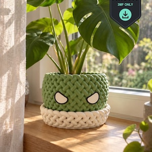 Knitted Planter with Interchangeable Eyes | Digital 3MF Files