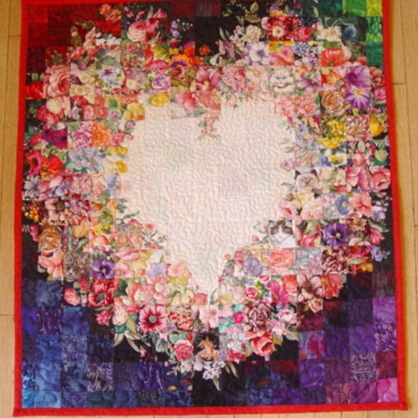 7 Cats Hiding in the Garden of My Heart Watercolor Impressionist ART Quilt Wallhanging