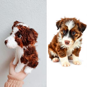 Custom Stuffed Animal, Mini Aussie Crochet Personalized Dog Gift, Custom Pet Plush, Custom Dog Plush, Pet Memorial Plush, Dog Replica