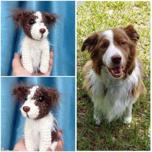 Custom Crochet Border Collie Dog, Handmade Amigurumi Stuffed Animal, Fluffy & Adorable Gift for Pet Lovers, Cute Puppy Room Decor Plushie