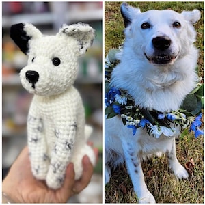 White Swiss Shepherd Crochet, Custom Stuffed Animal, Photo of Pet Into Custom Stuffed Animal, Look Alike Dog, Crochet Pet Memorial Pet Plush