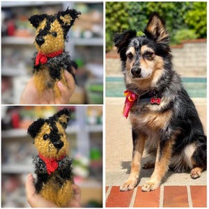 Personalized Crochet German Shepherd Dog Plush, Handmade Amigurumi Puppy, Cute Gift for Dog Lovers, Home Decor, Custom Yarn Colors Available