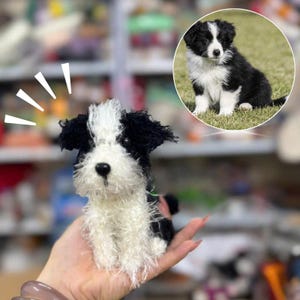 Border Collie Puppy Plush, Handmade Realistic Stuffed Dog Toy, Cute Gift for Kids, Dog Lovers, Pet Memorial Keepsake, Collectible Plush