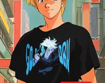 Gojo Hatoru Anime Shirt, Geometric Anime Shirt, Trendy Graphic Tee, Japanese Streetwear Top, Unisex Clothing, Cool Manga Fashion
