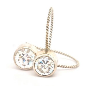 White Topaz Earrings Silver, Topaz Dangle Earrings, Topaz Drop Earrings, Womans Earrings, Gift for Her, Graduation Gift, White Topaz Jewelry