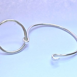 Sterling Cuff Bracelet Silver Bangle Bracelet Eternity Circle Cuff Bracelet Recycled Sterling Silver Made to Order image 4