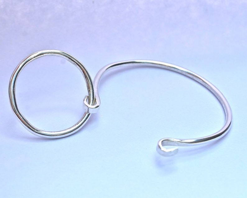 Sterling Cuff Bracelet Silver Bangle Bracelet Eternity Circle Cuff Bracelet Recycled Sterling Silver Made to Order image 4