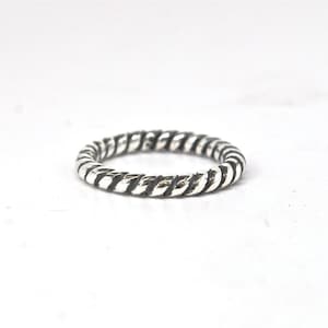 Sterling Silver Rope Band: Braided Twist Stackable Ring
