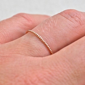 14k Yellow Gold Twist Band -Recycled Gold - Stackable Yellow gold Wedding Band - Handmade Engagement Ring