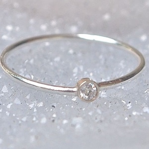 Ring 18k Gold Diamond Stacking Ring April Birthstone Diamond 18k White Gold Ring