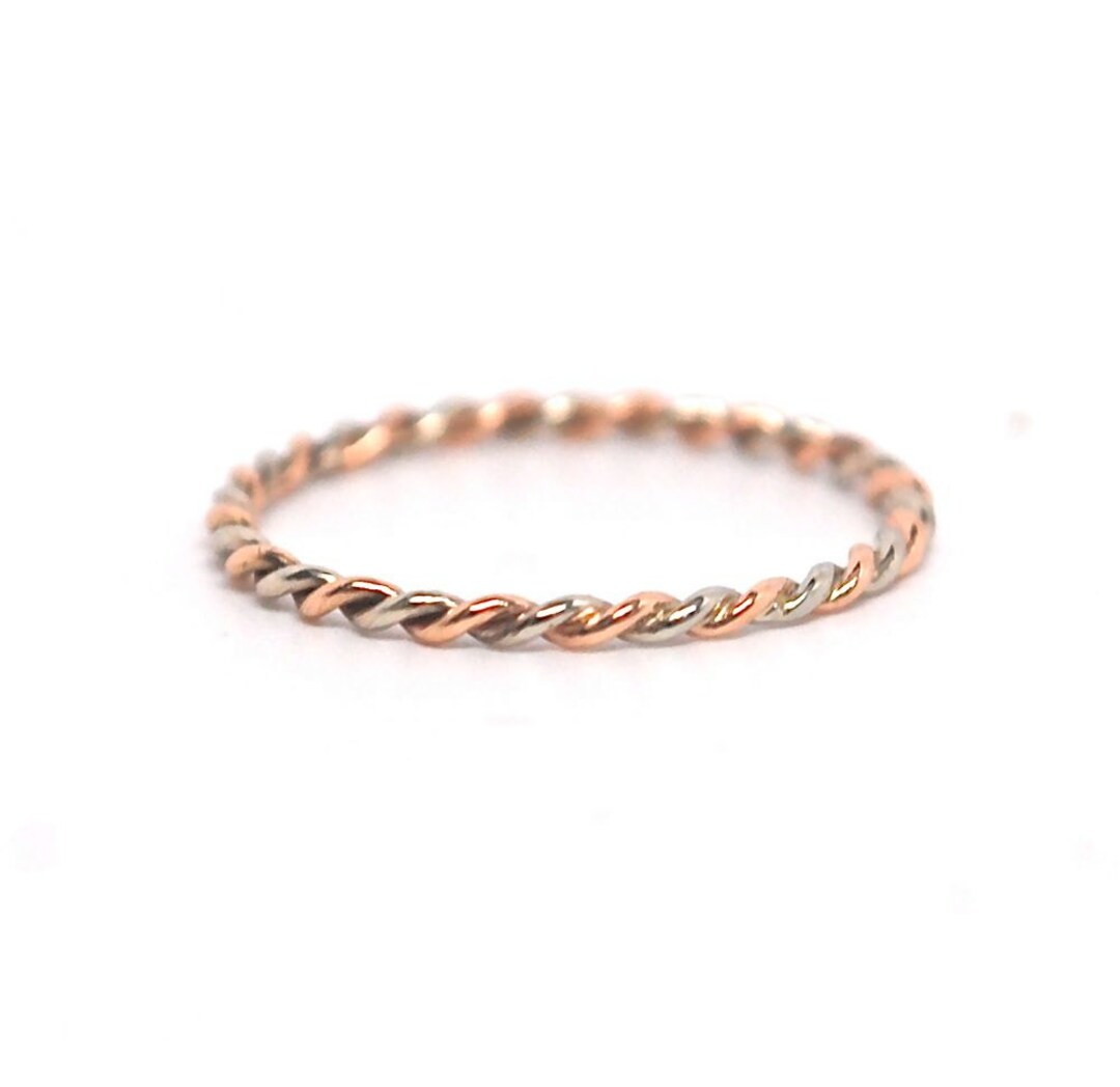 Gold Twist Ring Gold Wedding Band 14k 22k Gold Twist Band Stack Ring
