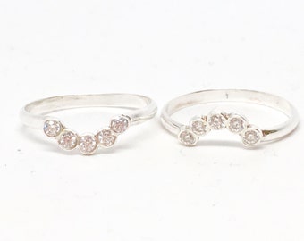 14k Gold Diamond Half Halo Ring Enhancer
