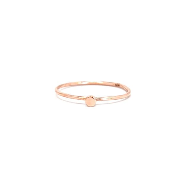 Handmade 14k Gold Dot Ring: Stacking Band